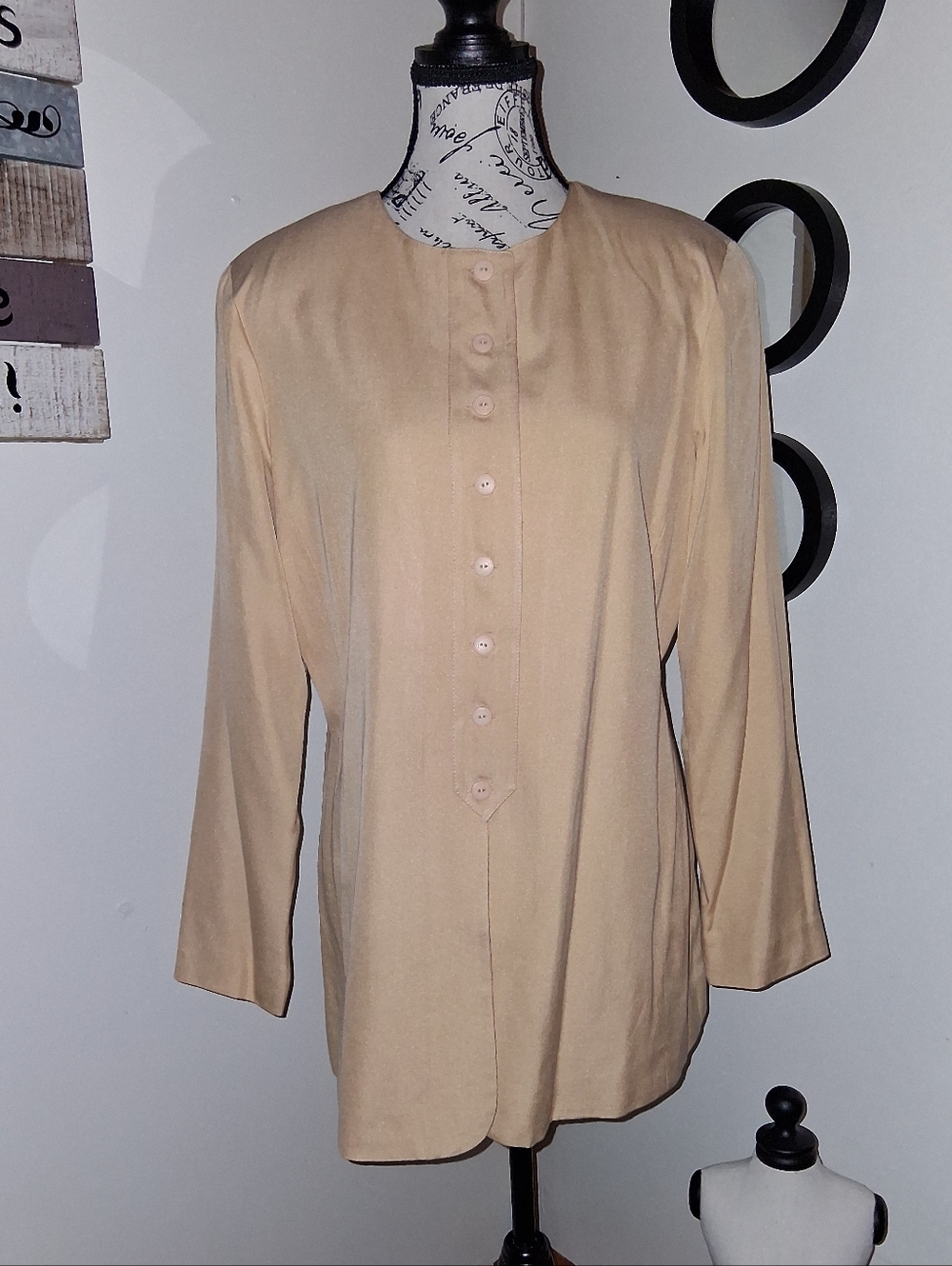 Vintage Melrose Silk Button Blazer 100% Silk